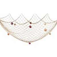 Fangoo 200 cm x 150 cm Red de Pesca con Conchas Playa Decoración temática para Fiesta Hogar Sala de Estar Dormitorio…